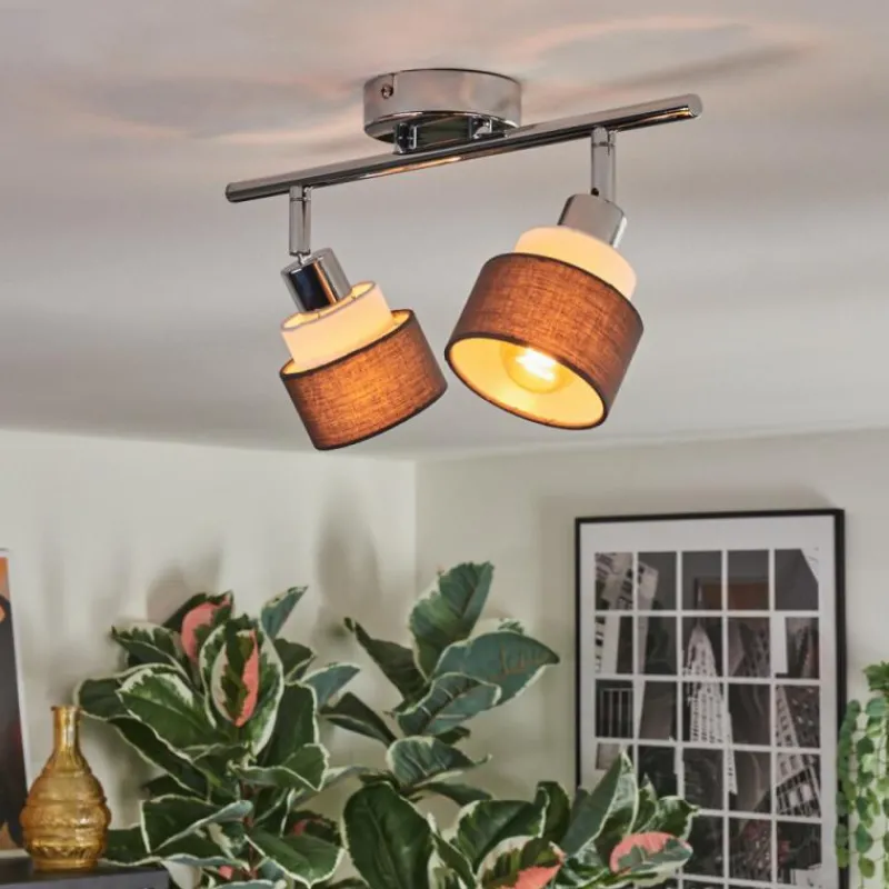 Lampes En Tissu-hofstein Ailer Plafonnier, Spot de plafond Chrome, 2 lumières