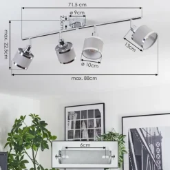 Lampes En Tissu-hofstein Ailer Plafonnier, Spot de plafond Chrome, 4 lumières