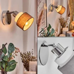 Lampes En Tissu-hofstein Ailer Spot de plafond, Applique murale, Spot mural Chrome, 1 lumière