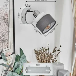 Lampes En Tissu-hofstein Ailer Spot de plafond, Applique murale, Spot mural Chrome, 1 lumière