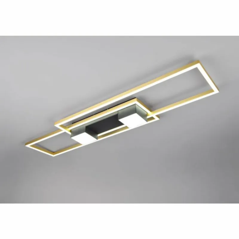 Lampes Dorées-Luminaires Trio ALBANY Plafonnier LED Noir doré, 1 lumière, Télécommandes