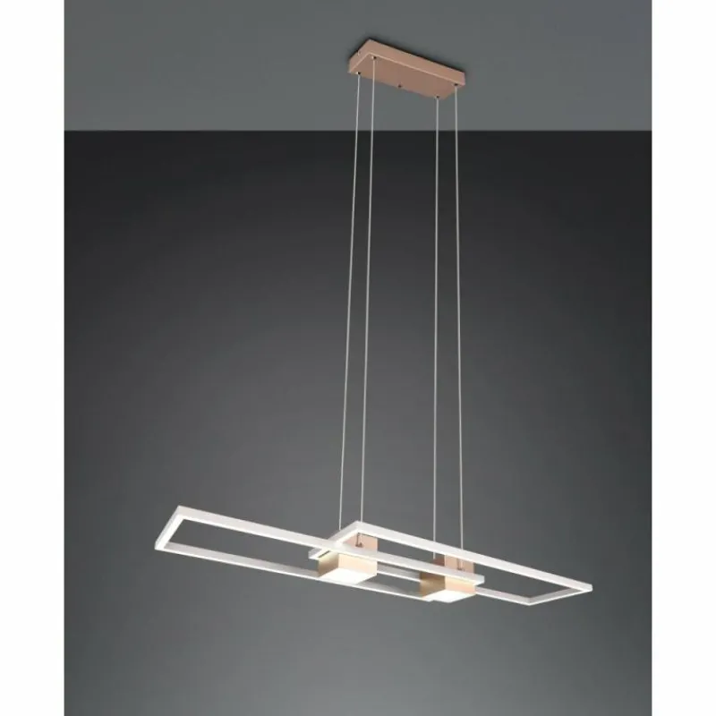 Luminaires Trio ALBANY Suspension LED Brun, 1 lumière, Télécommandes* Éclairage Led