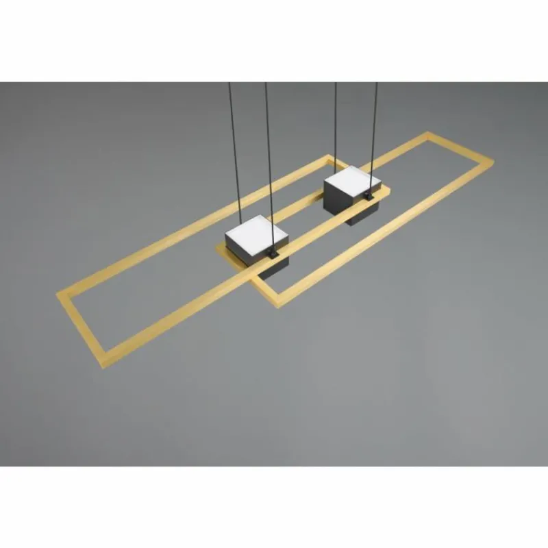 Lampes Dorées-Luminaires Trio ALBANY Suspension LED Noir doré, 1 lumière, Télécommandes