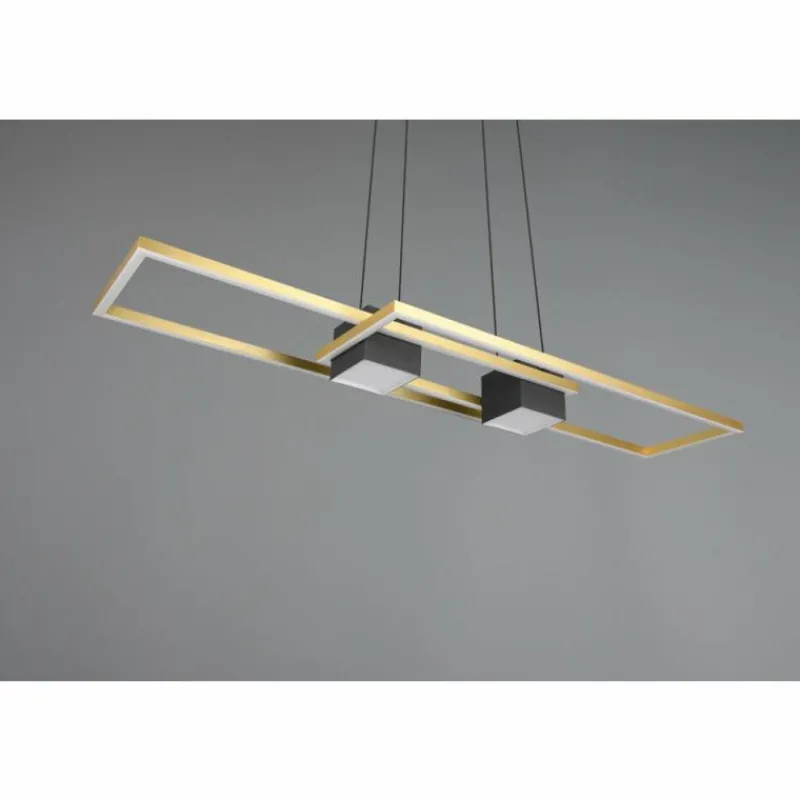 Lampes Dorées-Luminaires Trio ALBANY Suspension LED Noir doré, 1 lumière, Télécommandes