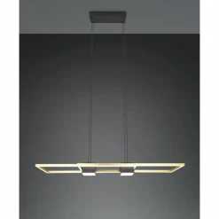 Lampes Dorées-Luminaires Trio ALBANY Suspension LED Noir doré, 1 lumière, Télécommandes