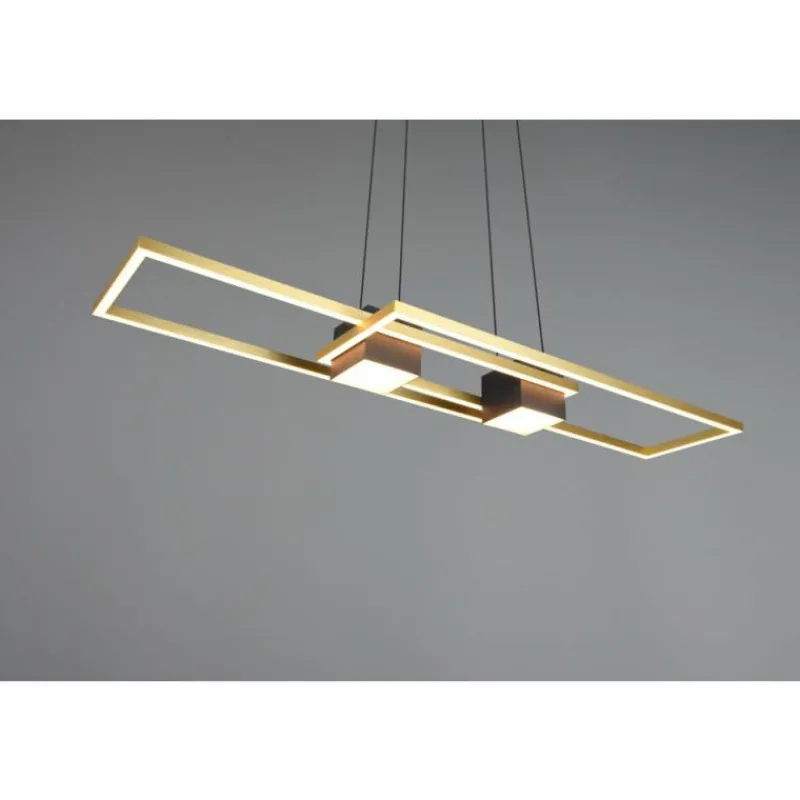 Lampes Dorées-Luminaires Trio ALBANY Suspension LED Noir doré, 1 lumière, Télécommandes