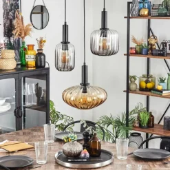 hofstein Alcofra Suspension Noir, 3 lumières