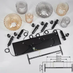 hofstein Alcofra Suspension Noir, 6 lumières