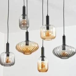 hofstein Alcofra Suspension Noir, 6 lumières