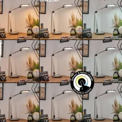 Lampes Vintages & Rétros-hofstein Aldeias Lampe de bureau, Lampe à poser, Liseuse LED Noir, Argenté, 1 lumière