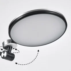 Lampes Vintages & Rétros-hofstein Aldeias Lampe de bureau, Lampe à poser, Liseuse LED Noir, Argenté, 1 lumière