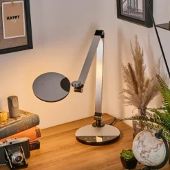 Lampes Vintages & Rétros-hofstein Aldeias Lampe de bureau, Lampe à poser, Liseuse LED Noir, Argenté, 1 lumière