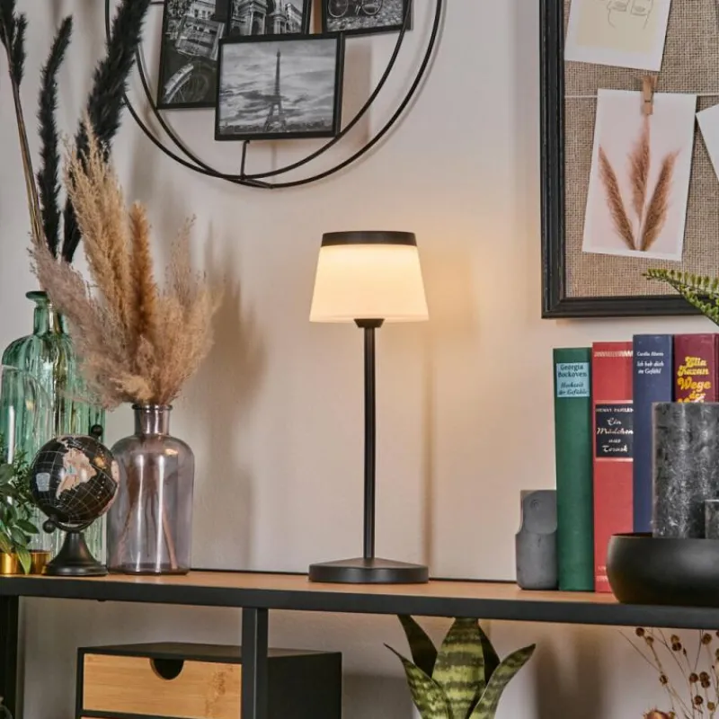 hofstein Algeraz Lampe de table d'extérieur, Lampe à poser LED Noir, 1 lumière