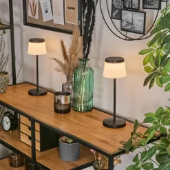 hofstein Algeraz Lampe de table d'extérieur, Lampe à poser LED Noir, 1 lumière