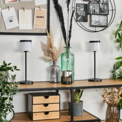 hofstein Algeraz Lampe de table d'extérieur, Lampe à poser LED Noir, 1 lumière