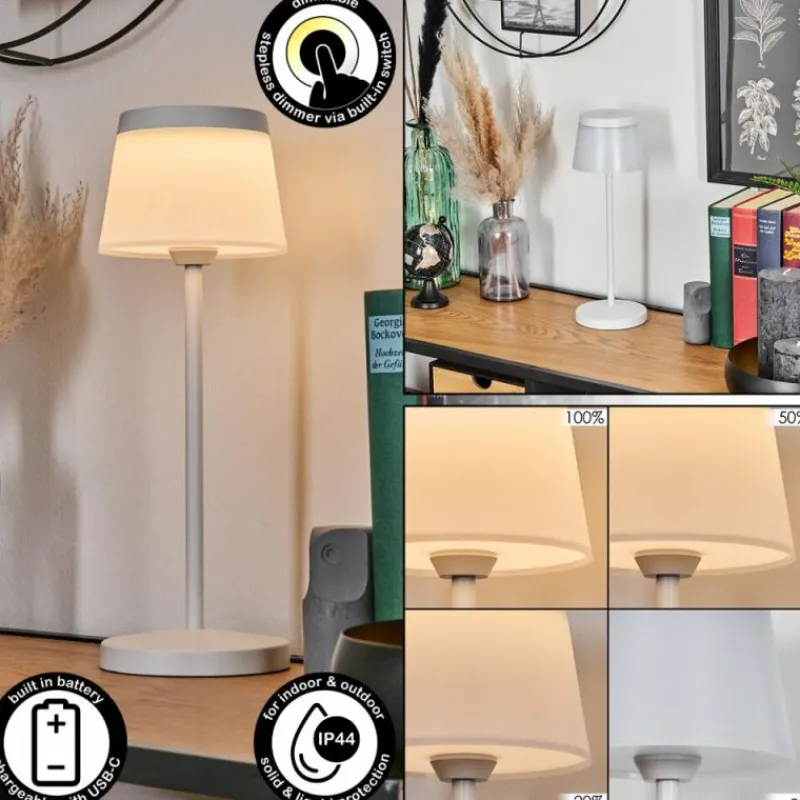 hofstein Algeraz Lampe de table d'extérieur, Lampe à poser LED Blanc, 1 lumière