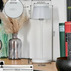 hofstein Algeraz Lampe de table d'extérieur, Lampe à poser LED Blanc, 1 lumière