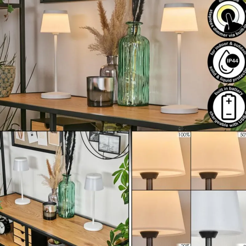 hofstein Algeraz Lampe de table d'extérieur, Lampe à poser LED Blanc, 1 lumière