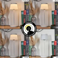 hofstein Algeraz Lampe de table d'extérieur, Lampe à poser LED Blanc, 1 lumière