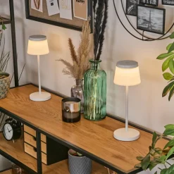 hofstein Algeraz Lampe de table d'extérieur, Lampe à poser LED Blanc, 1 lumière