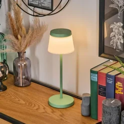 hofstein Algeraz Lampe de table d'extérieur, Lampe à poser LED Vert, 1 lumière