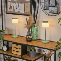 hofstein Algeraz Lampe de table d'extérieur, Lampe à poser LED Vert, 1 lumière