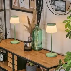 hofstein Algeraz Lampe de table d'extérieur, Lampe à poser LED Vert, 1 lumière