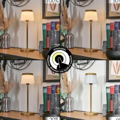 hofstein Algeraz Lampe de table d'extérieur, Lampe à poser LED Beige, 1 lumière