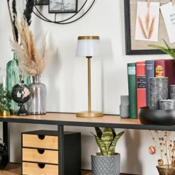 hofstein Algeraz Lampe de table d'extérieur, Lampe à poser LED Beige, 1 lumière