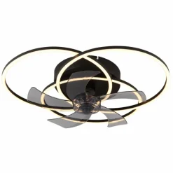 Luminaires Globo Lighting Alia Ventilateur de plafond lumineux LED Noir, 1 lumière, Télécommandes