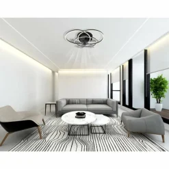 Luminaires Globo Lighting Alia Ventilateur de plafond lumineux LED Noir, 1 lumière, Télécommandes