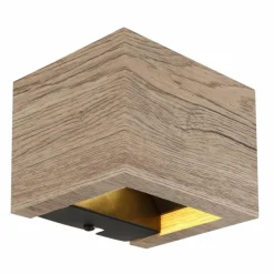 Lampes En Bois-Luminaires Globo Lighting Alina Applique murale LED Bois foncé, Écru, Noir, 1 lumière