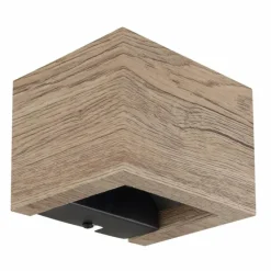 Lampes En Bois-Luminaires Globo Lighting Alina Applique murale LED Bois foncé, Écru, Noir, 1 lumière