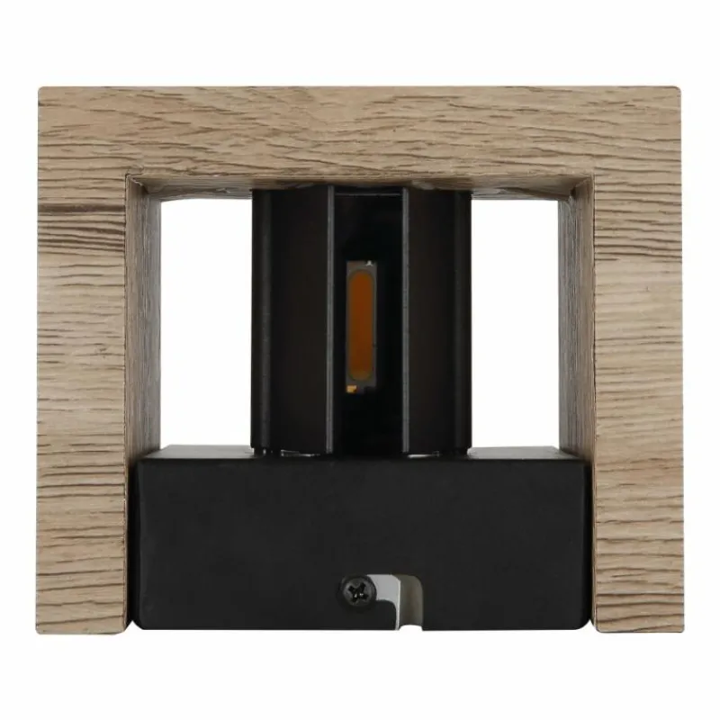 Lampes En Bois-Luminaires Globo Lighting Alina Applique murale LED Bois foncé, Écru, Noir, 1 lumière