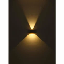 Lampes En Bois-Luminaires Globo Lighting Alina Applique murale LED Bois foncé, Écru, Noir, 1 lumière