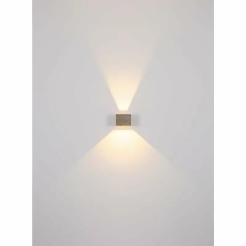 Lampes En Bois-Luminaires Globo Lighting Alina Applique murale LED Bois foncé, Écru, Noir, 1 lumière