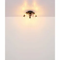 Luminaires Globo Lighting Alisha Ventilateur de plafond lumineux Noir, 5 lumières, Télécommandes