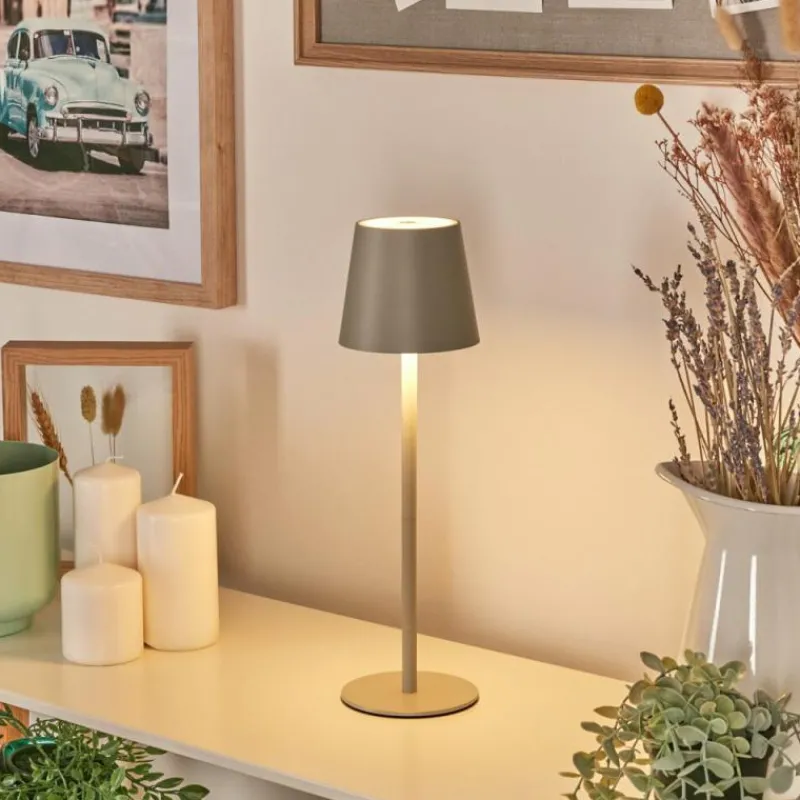 hofstein Allen Lampe de table d'extérieur, Lampe à poser LED Gris, Vert, 1 lumière