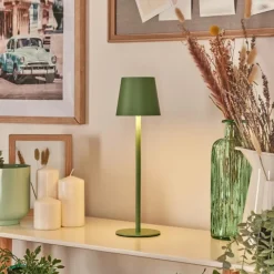 hofstein Allen Lampe de table d'extérieur, Lampe à poser LED Vert, 1 lumière