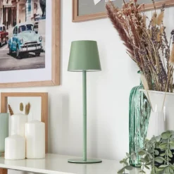 hofstein Allen Lampe de table d'extérieur, Lampe à poser LED Vert, 1 lumière