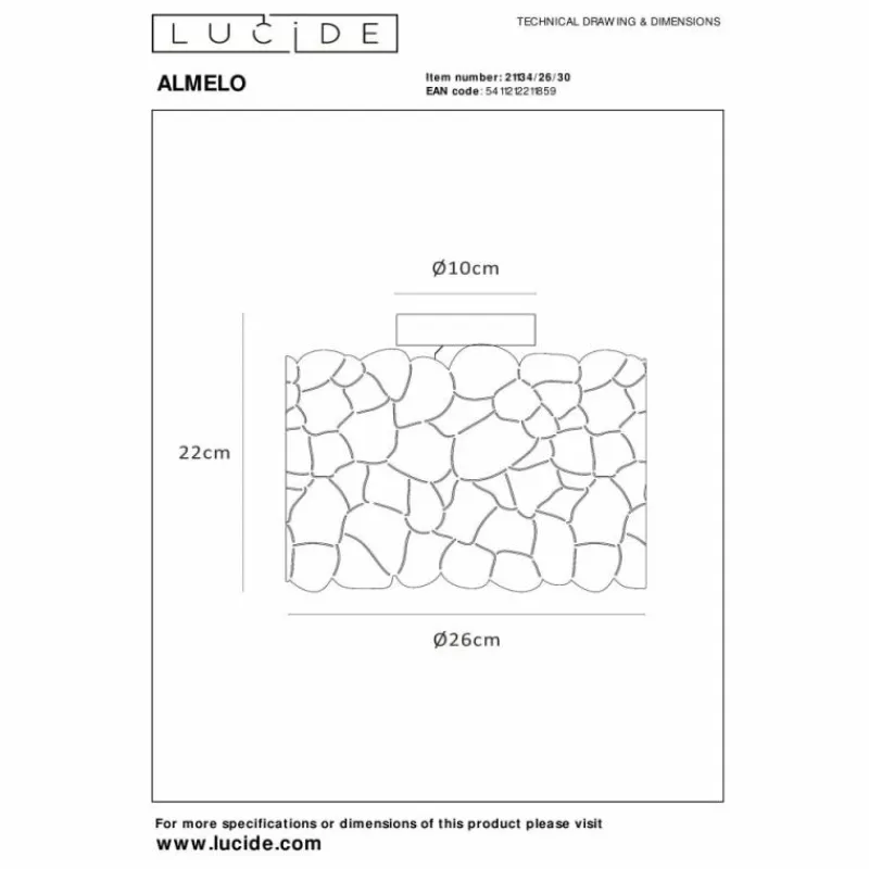 Lampes Dorées-Luminaires Lucide ALMELO Plafonnier Noir, 1 lumière