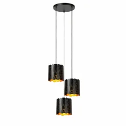 Lampes Dorées-Luminaires Lucide ALMELO Suspension Noir, 3 lumières