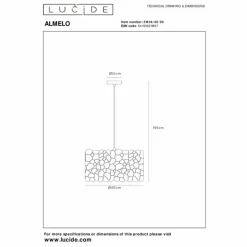 Lampes Dorées-Luminaires Lucide ALMELO Suspension Noir, 1 lumière