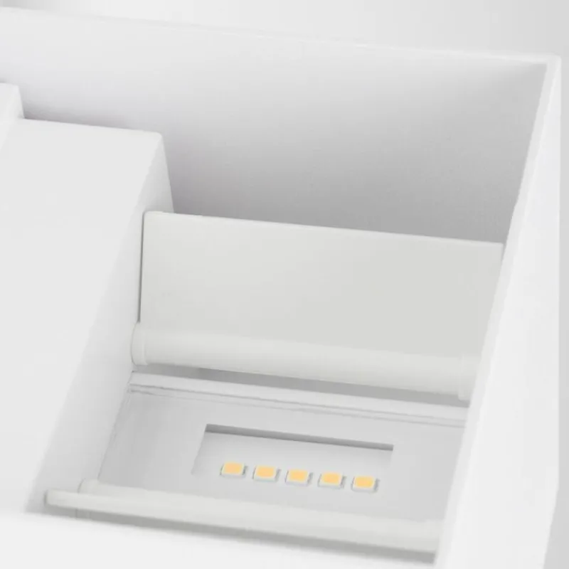 hofstein Almodofa Lampe murale d´extérieur, Luminaire Up & Down Blanc, 1 lumière, Détecteur de mouvement