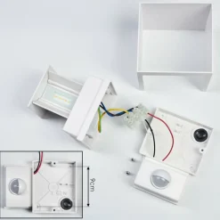 hofstein Almodofa Lampe murale d´extérieur, Luminaire Up & Down Blanc, 1 lumière, Détecteur de mouvement