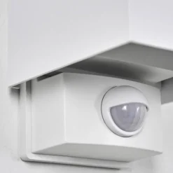 hofstein Almodofa Lampe murale d´extérieur, Luminaire Up & Down Blanc, 1 lumière, Détecteur de mouvement