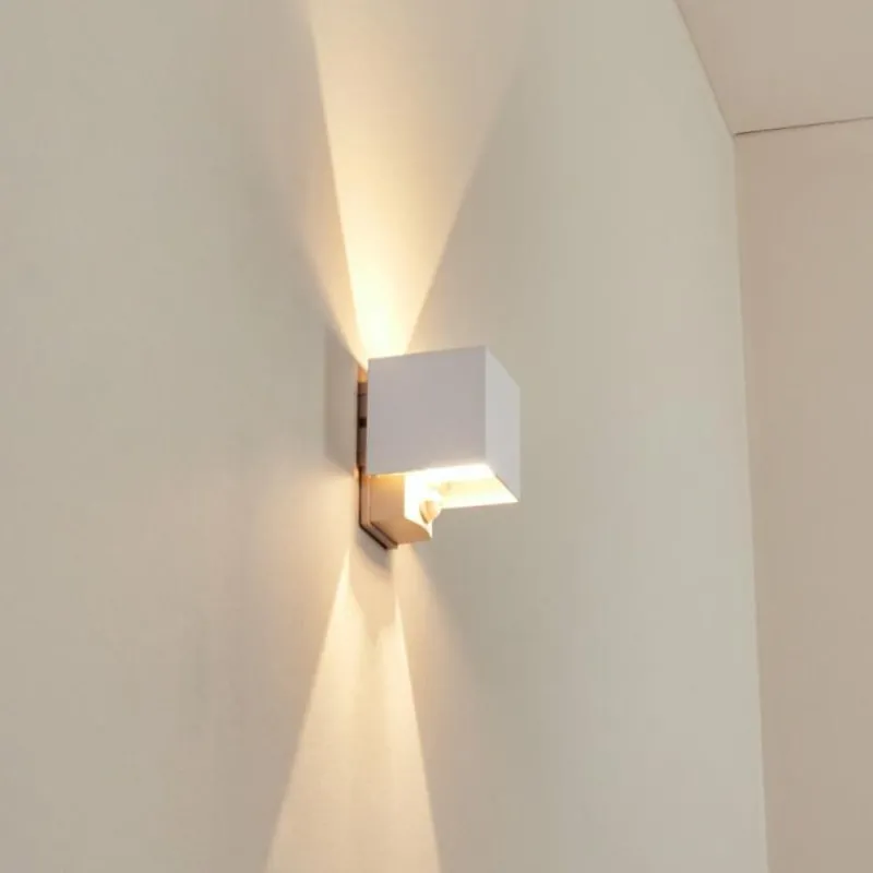 hofstein Almodofa Lampe murale d´extérieur, Luminaire Up & Down Blanc, 1 lumière, Détecteur de mouvement