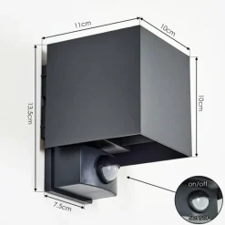 hofstein Almodofa Lampe murale d´extérieur, Luminaire Up & Down Anthracite, 1 lumière, Détecteur de mouvement