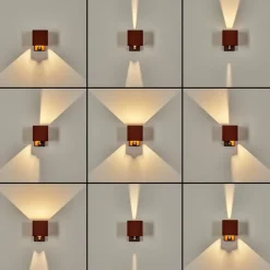 hofstein Almodofa Lampe murale d´extérieur, Luminaire Up & Down Rouille, 1 lumière, Détecteur de mouvement