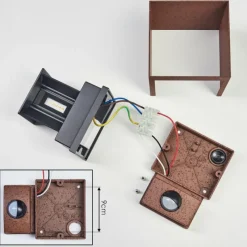 hofstein Almodofa Lampe murale d´extérieur, Luminaire Up & Down Rouille, 1 lumière, Détecteur de mouvement